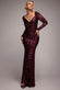 Long Sleeve Sequin Leaf Long Sleeve Maxi Dress DR4359
