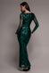 Long Sleeve Sequin Leaf Long Sleeve Maxi Dress DR4359