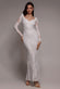 Long Sleeve Sequin Leaf Long Sleeve Maxi Dress DR4359