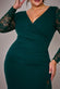 Scuba & Lace Wrap Maxi Dress DR4366PLUS