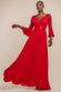 Scalloped Lace Bodice Pleated Chiffon A Line Maxi Dress DR4390