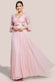 Scalloped Lace Bodice Pleated Chiffon A Line Maxi Dress DR4390