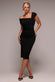 Scuba Crepe Pleated Drop Shoulder Midi Dress DR4490