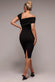 Scuba Crepe Pleated Drop Shoulder Midi Dress DR4490