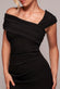 Scuba Crepe Pleated Drop Shoulder Midi Dress DR4490