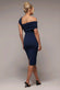 Scuba Crepe Pleated Drop Shoulder Midi Dress DR4490