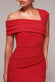 Scuba Crepe Pleated Drop Shoulder Midi Dress DR4490