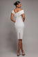 Scuba Crepe Pleated Drop Shoulder Midi Dress DR4490