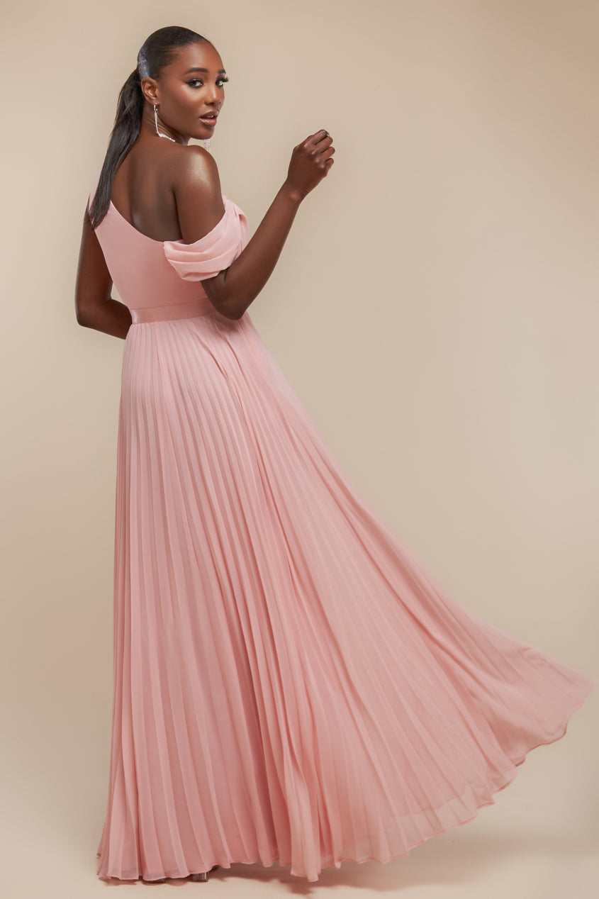Wholesale Cowl Neck One Shoulder A Line Chiffon Maxi Dress City Goddess Wholesale Cowl Neck One Shoulder A Line Chiffon Maxi Dress City Goddess