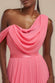 Cowl Neck One Shoulder A Line Chiffon Maxi Dress DR4506