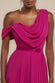 Cowl Neck One Shoulder A Line Chiffon Maxi Dress DR4506