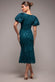Sequin Lace Puff Sleeve Fit & Flare Midi Dress DR4508