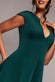 Cap Sleeve Plunging V-Neckline A-line Midi Dress DR4540