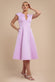 Cap Sleeve Plunging V-Neckline A-line Midi Dress DR4540