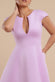 Cap Sleeve Plunging V-Neckline A-line Midi Dress DR4540