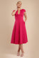 Cap Sleeve Plunging V-Neckline A-line Midi Dress DR4540