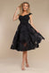 Scuba & Textured Chiffon A Line Midi Dress DR4549