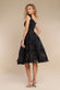 Scuba & Textured Chiffon A Line Midi Dress DR4549
