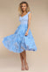Scuba & Textured Chiffon A Line Midi Dress DR4549