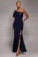 Satin Twist One Shoulder Maxi Dress DR4576QZ