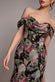 Cowl Neck Floral Print Jacquard Chiffon Maxi Dress DR4583