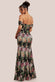 Cowl Neck Floral Print Jacquard Chiffon Maxi Dress DR4583