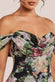 Cowl Neck Floral Print Jacquard Chiffon Maxi Dress DR4583