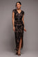 Embroidered Sequin Tassel Front Split Midaxi Dress DR4590