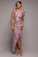 Embroidered Sequin Tassel Front Split Midaxi Dress DR4590