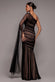Gathered One Sleeve Angel Wing Mermaid Maxi Dress DR4593