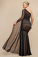 Gathered One Sleeve Angel Wing Mermaid Maxi Dress DR4593