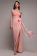 One Shoulder Cowl With Bow Detail Maxi Dress DR4606