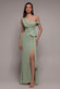 One Shoulder Cowl With Bow Detail Maxi Dress DR4606