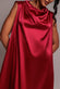 Cowl Neck Back Wing Satin High Low Midi Dress DR4608