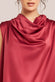 Cowl Neck Back Wing Satin High Low Midi Dress DR4608