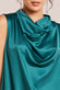 Cowl Neck Back Wing Satin High Low Midi Dress DR4608