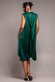 Cowl Neck Back Wing Satin High Low Midi Dress DR4608
