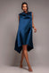 Cowl Neck Back Wing Satin High Low Midi Dress DR4608