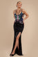 Sequin Butterfly Front Split Maxi Dress DR4609