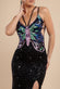 Sequin Butterfly Front Split Maxi Dress DR4609