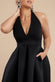 Contrast Halter Neck Pleated A-Line Midaxi Dress DR4630