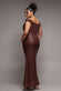 CAP SLEEVE IRIDESCENT SEQUIN COWL MAXI DRESS DR4633PLUS