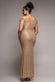 CAP SLEEVE IRIDESCENT SEQUIN COWL MAXI DRESS DR4633PLUS