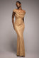 Cap Sleeve Iridescent Sequin Cowl Maxi Dress DR4633