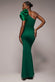 One Shoulder Puffed Satin Sleeve Evening Maxi Dress DR4640