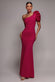 One Shoulder Puffed Satin Sleeve Evening Maxi Dress DR4640