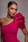 One Shoulder Puffed Satin Sleeve Evening Maxi Dress DR4640
