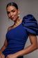 One Shoulder Puffed Satin Sleeve Evening Maxi Dress DR4640
