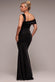 Glitter Polka Dot Velvet One Shoulder Maxi Dress DR4646