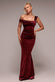 Glitter Polka Dot Velvet One Shoulder Maxi Dress DR4646